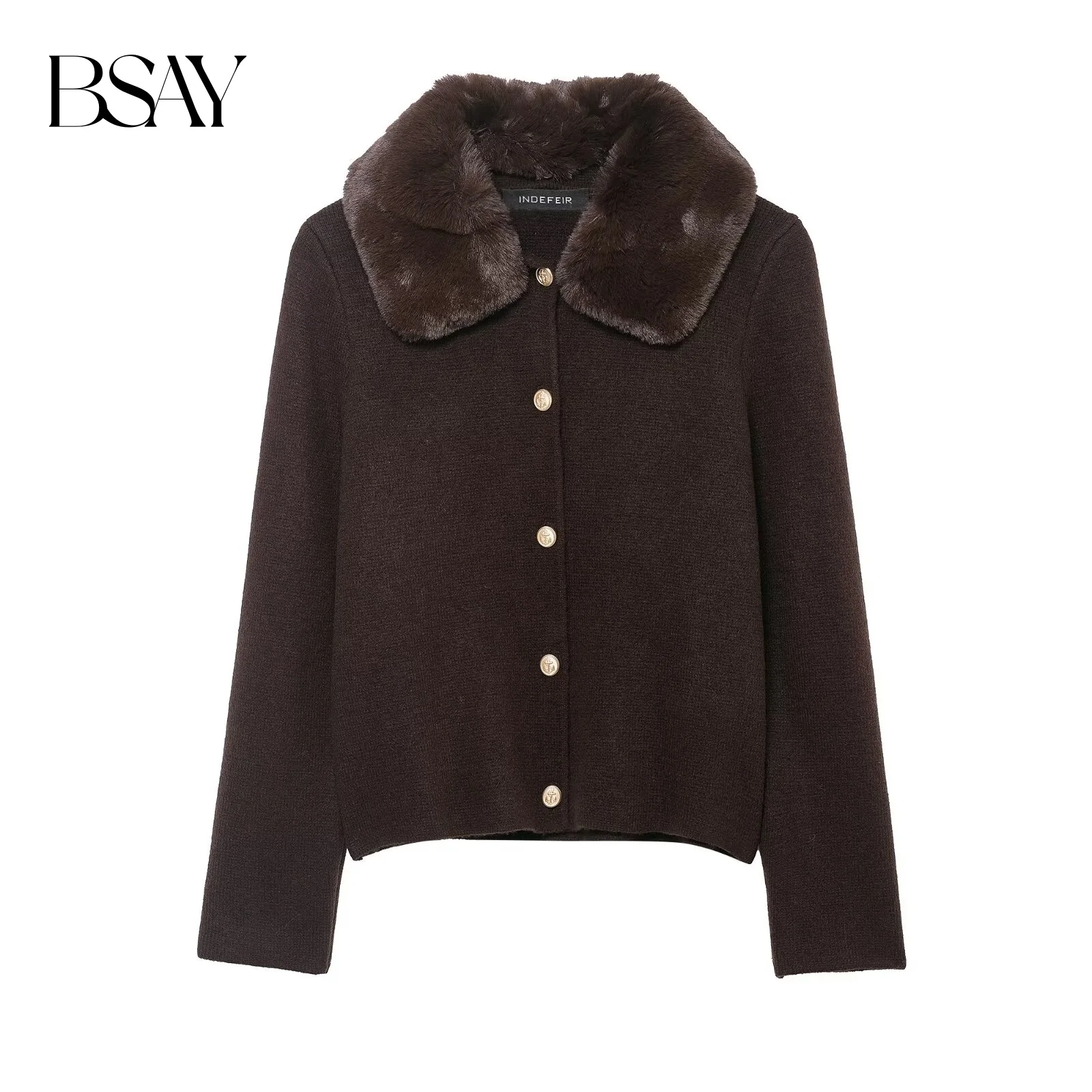 BSAY Artificial Fur Effect Collar Knitted Cardigan Sweater Coat for Women Fashion Autumn Winter Long Sleeves Lapel Top Jacket
BSAY Artificial Fur Effect Collar Knitted Cardigan Sweater Coat for Women Fashion Autumn Winter Long Sleeves Lapel Top Jacket