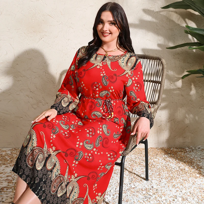 Plus Size Evening Dresses Fashion Printing Long Sleeves Loose Casual Large Size Robe Kaftan Elegant Casual Women Dresses Party
Plus Size Evening Dresses Fashion Printing Long Sleeves Loose Casual Large Size Robe Kaftan Elegant Casual Women Dresses Party
