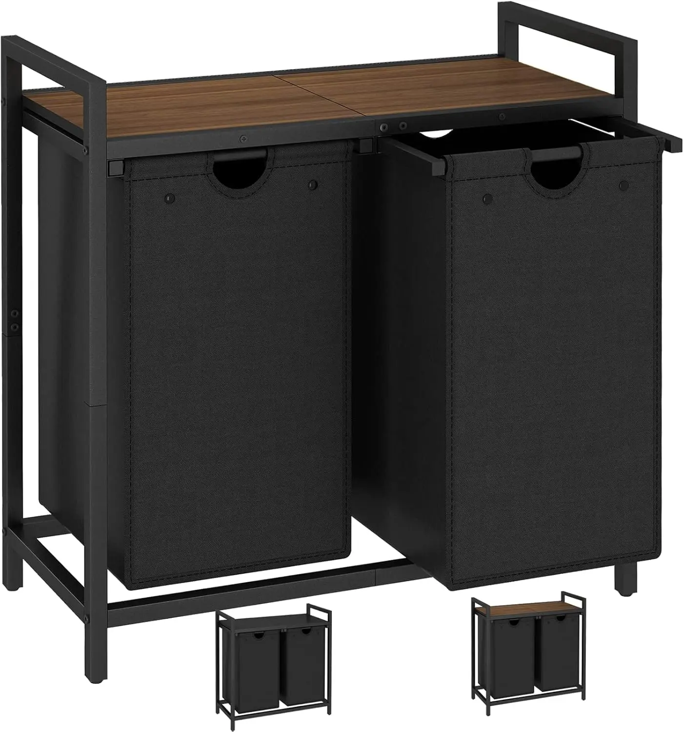 Двухцветная корзина для белья со съемными сортировщиками и верхней полкой для хранения в ванной комнате.
Двухцветная корзина для белья со съемными сортировщиками и верхней полкой для хранения в ванной комнате.