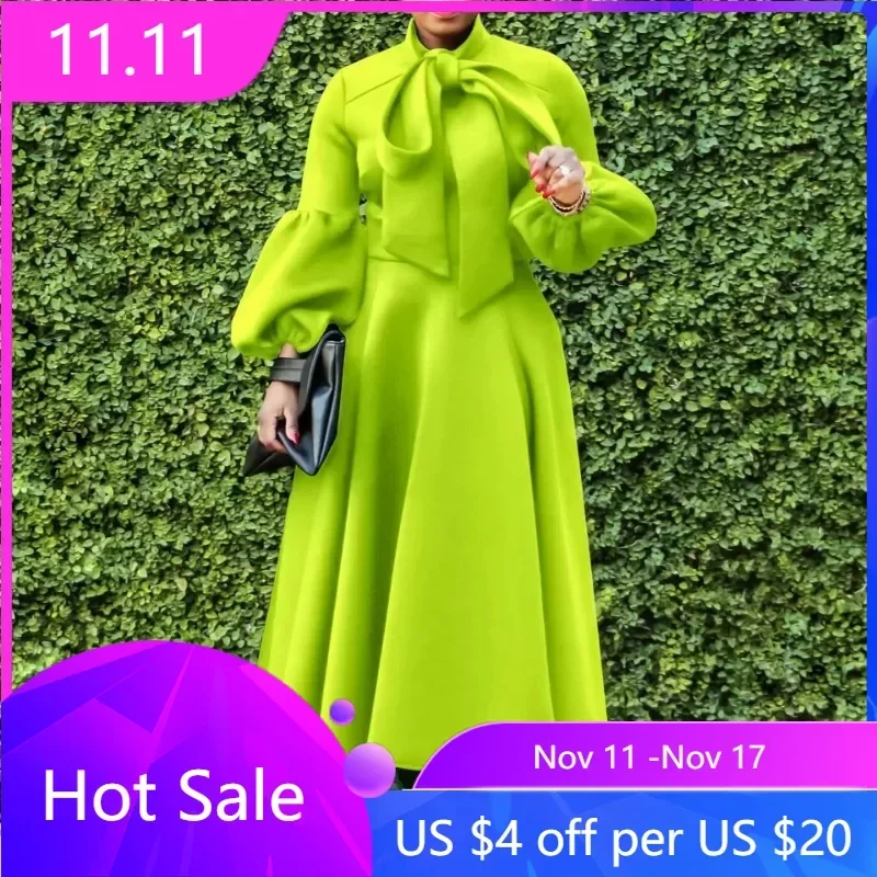 African Party Evening Dresses for Women Autumn Elegant African Long Puff Sleeve Bandage Solid Color Long Dress African Clothing
African Party Evening Dresses for Women Autumn Elegant African Long Puff Sleeve Bandage Solid Color Long Dress African Clothing