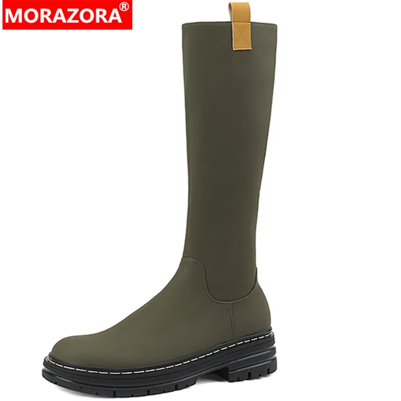 MORAZORA 2022 New Sewing Zipper Knee High Boots Platform Genuine Leather Women Boots Spring Thick Med Heels Shoes
MORAZORA 2022 New Sewing Zipper Knee High Boots Platform Genuine Leather Women Boots Spring Thick Med Heels Shoes