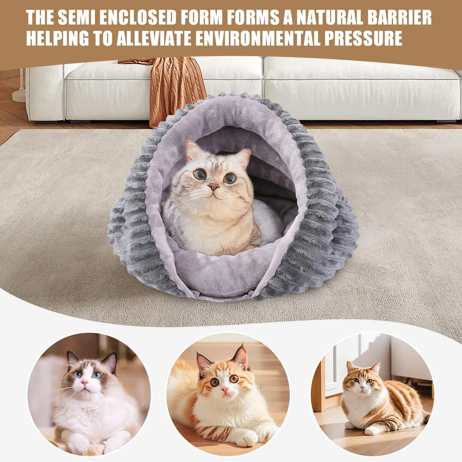 Cave Cat Beds Removable Indoor Cat House Bed Non-Slip Cozy Nest With Tunnel Balcony For Home Sleeping Travel Outdoor Outside
Cave Cat Beds Removable Indoor Cat House Bed Non-Slip Cozy Nest With Tunnel Balcony For Home Sleeping Travel Outdoor Outside