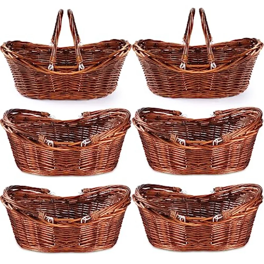 6 Pcs Wicker Picnic Basket with Handle for Picnics, Easter, Egg Gathering, Storage, Organizing, Wedding Hand Woven Harvest Bask
6 Pcs Wicker Picnic Basket with Handle for Picnics, Easter, Egg Gathering, Storage, Organizing, Wedding Hand Woven Harvest Bask