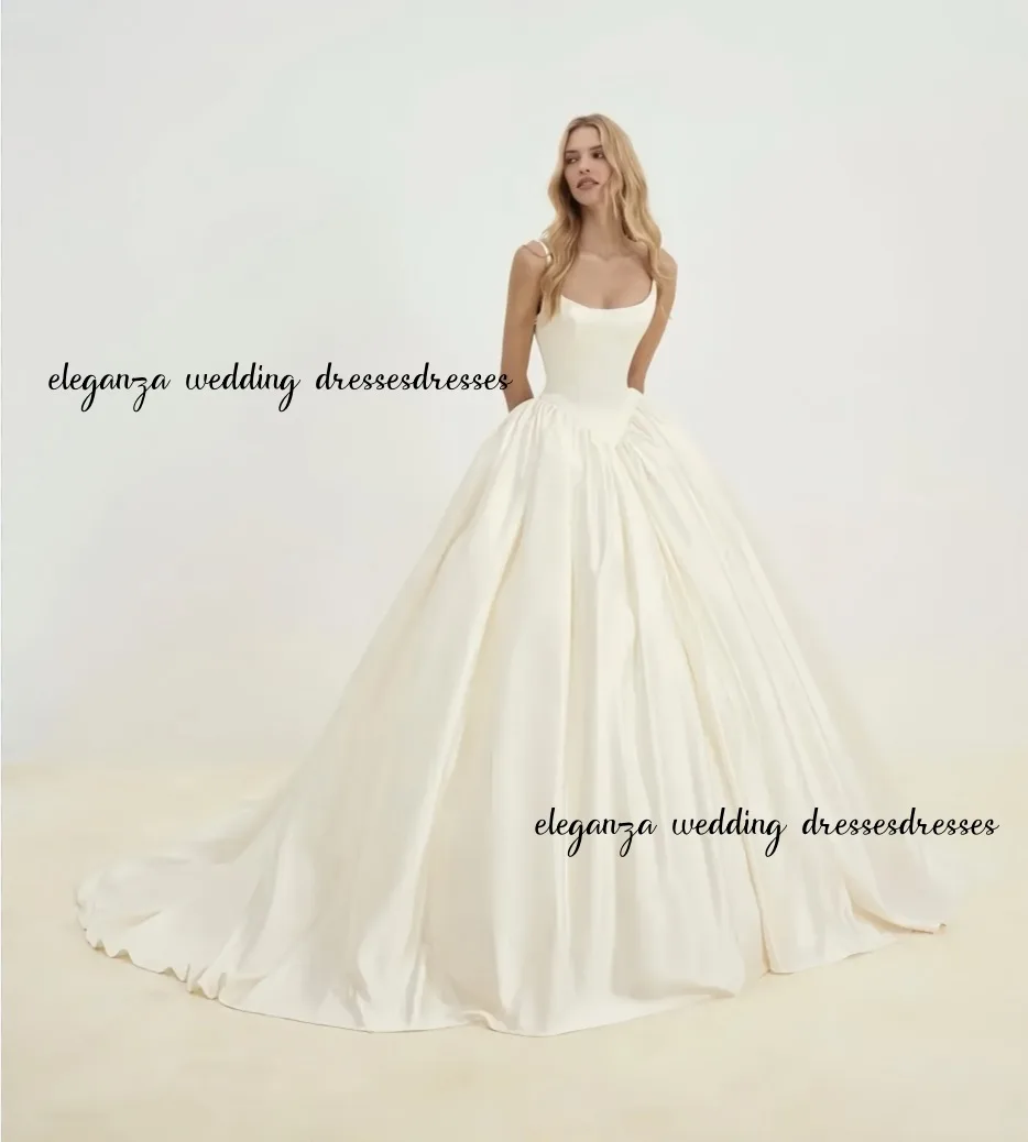 Customized Sexy wedding dress, satin square collar, thin shoulder strap, sleeveless wedding dress for women Vestidos De Novia
Customized Sexy wedding dress, satin square collar, thin shoulder strap, sleeveless wedding dress for women Vestidos De Novia