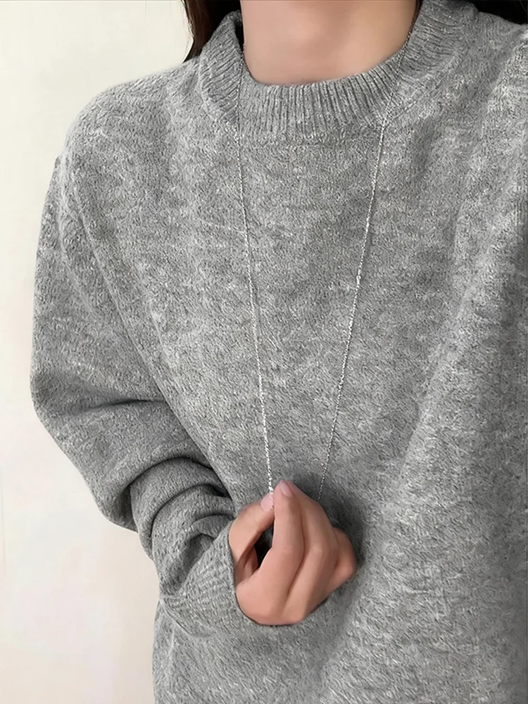 Korean Sle Lazy Soft Knitted Sweater ex Autumn Winter Loose Fit round Ne Casual Versatile Top Comfortable Cozy Knitwear
Korean Sle Lazy Soft Knitted Sweater ex Autumn Winter Loose Fit round Ne Casual Versatile Top Comfortable Cozy Knitwear