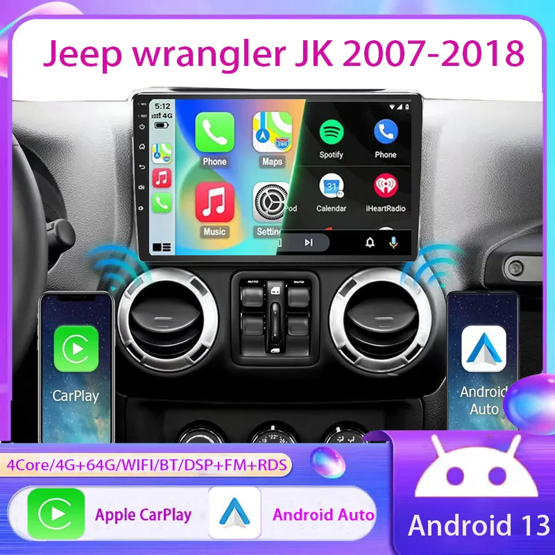 10”For Jeep wrangler JK 2007-2018 Car Multimedia wireless Carplay Android Auto GPS stereo Radio Video Palyer Head Unit
10”For Jeep wrangler JK 2007-2018 Car Multimedia wireless Carplay Android Auto GPS stereo Radio Video Palyer Head Unit