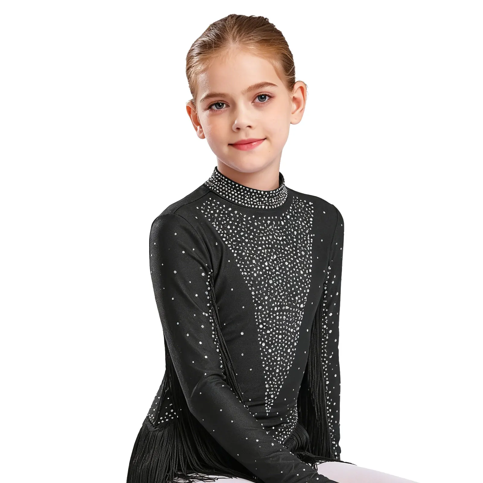 Kids Girls Sparkling Rhinestones Rhythmic Gymnastics Ballet Jersey Tassel Skirted Bodysuit Figure Skating Dance Leotard Costume
Kids Girls Sparkling Rhinestones Rhythmic Gymnastics Ballet Jersey Tassel Skirted Bodysuit Figure Skating Dance Leotard Costume