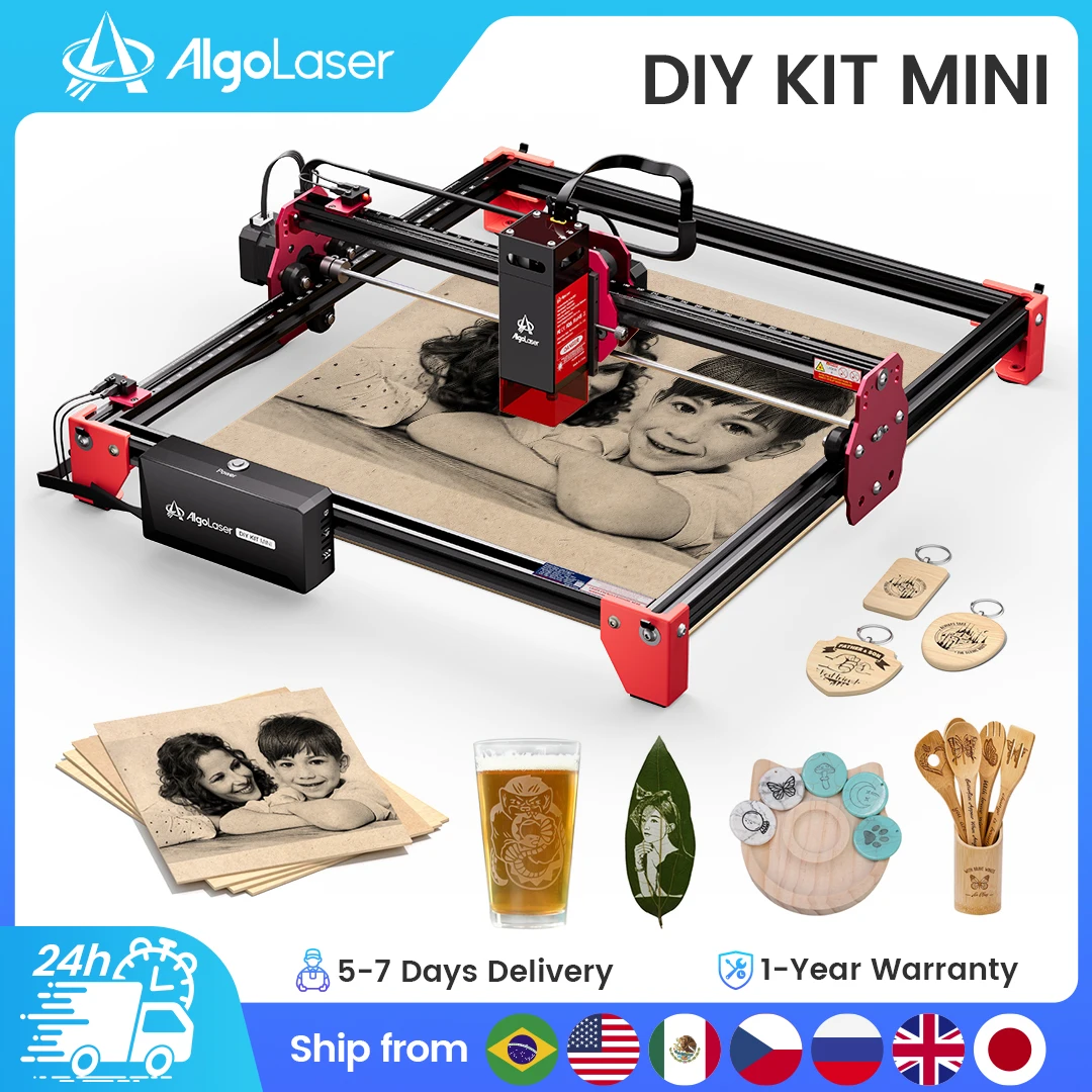 Algolaser Laser Engraver DIY Kit Mini Laser Cutter Engraving Machine CNC Woodworking Tools Offline Control for Wood Metal Glass
Algolaser Laser Engraver DIY Kit Mini Laser Cutter Engraving Machine CNC Woodworking Tools Offline Control for Wood Metal Glass