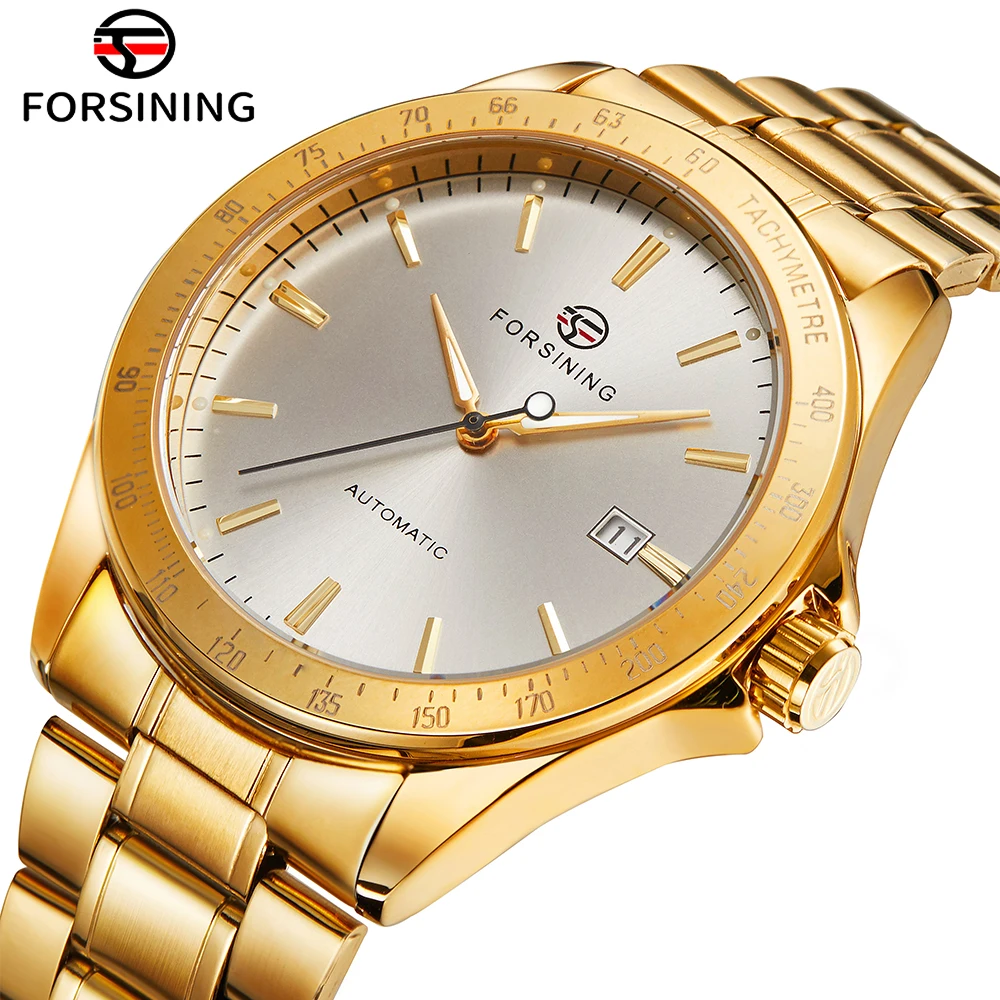 FORSINING Luxury Golden Man Watch Waterproof Automatic Mechanical Calendar Luminous Digital Bezel Steel Business Man Wristwatch
FORSINING Luxury Golden Man Watch Waterproof Automatic Mechanical Calendar Luminous Digital Bezel Steel Business Man Wristwatch