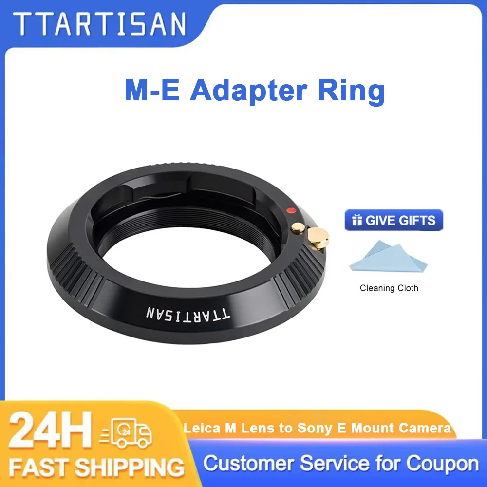 TTArtisan LM-E Lens Adapter Convertor Adapter Ring for Leica M Mount Lens to Sony E FE mount Camera A7C A7R A7S A7M A6600 A6400 
TTArtisan LM-E Lens Adapter Convertor Adapter Ring for Leica M Mount Lens to Sony E FE mount Camera A7C A7R A7S A7M A6600 A6400