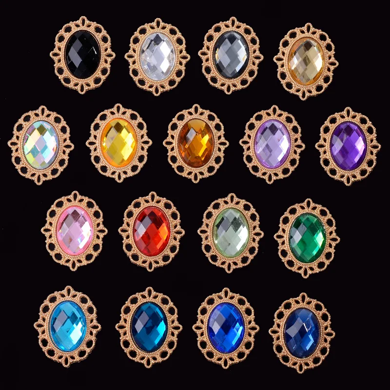 100Pcs sets European and American inner inlaid oval acrylic crystal hollow lace flower plate crystal buckle jewelry accessories
100Pcs sets European and American inner inlaid oval acrylic crystal hollow lace flower plate crystal buckle jewelry accessories