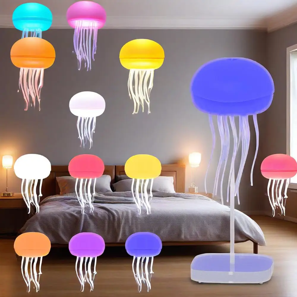 Modern Jellyfish Table Lamp USB Rechargeable Adjustable RGB Color Changing Jellyfish LED Night Light with Base Room Decor
Modern Jellyfish Table Lamp USB Rechargeable Adjustable RGB Color Changing Jellyfish LED Night Light with Base Room Decor