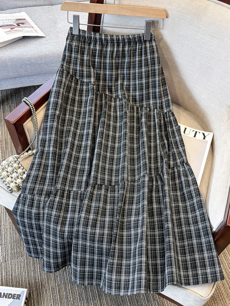 Korean Style High Waist Plaid A-Line Midi Skirt Women's Summer New Slimming Large Swing Half-length Skirt Casual Commute
Korean Style High Waist Plaid A-Line Midi Skirt Women's Summer New Slimming Large Swing Half-length Skirt Casual Commute