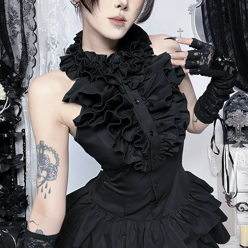 Gothic Dark Style Women's Dress with Ruffle Waist Inlay Cake Skirt Short Skirt Polyester Fiber No Stretch A-Line Skirt
Gothic Dark Style Women's Dress with Ruffle Waist Inlay Cake Skirt Short Skirt Polyester Fiber No Stretch A-Line Skirt