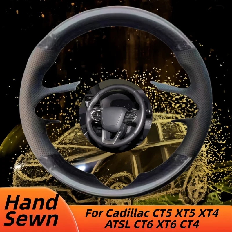 Hand-Sewn Genuine Leather Car Steering Wheel Cover For Cadillac CT5 XT5 XT4 ATSL CT6 XT6 CT4 Car Interior Accessories
Hand-Sewn Genuine Leather Car Steering Wheel Cover For Cadillac CT5 XT5 XT4 ATSL CT6 XT6 CT4 Car Interior Accessories