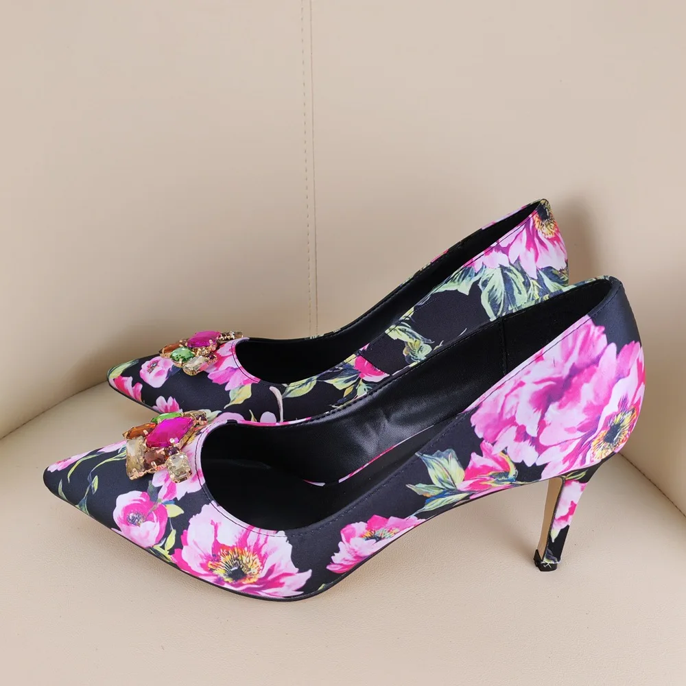 Bohemia Style Printing Pointed Toe Crystal Women Pumps Shoes Stiletto High Heels Slip On Design Large Size Party Shoes
Bohemia Style Printing Pointed Toe Crystal Women Pumps Shoes Stiletto High Heels Slip On Design Large Size Party Shoes