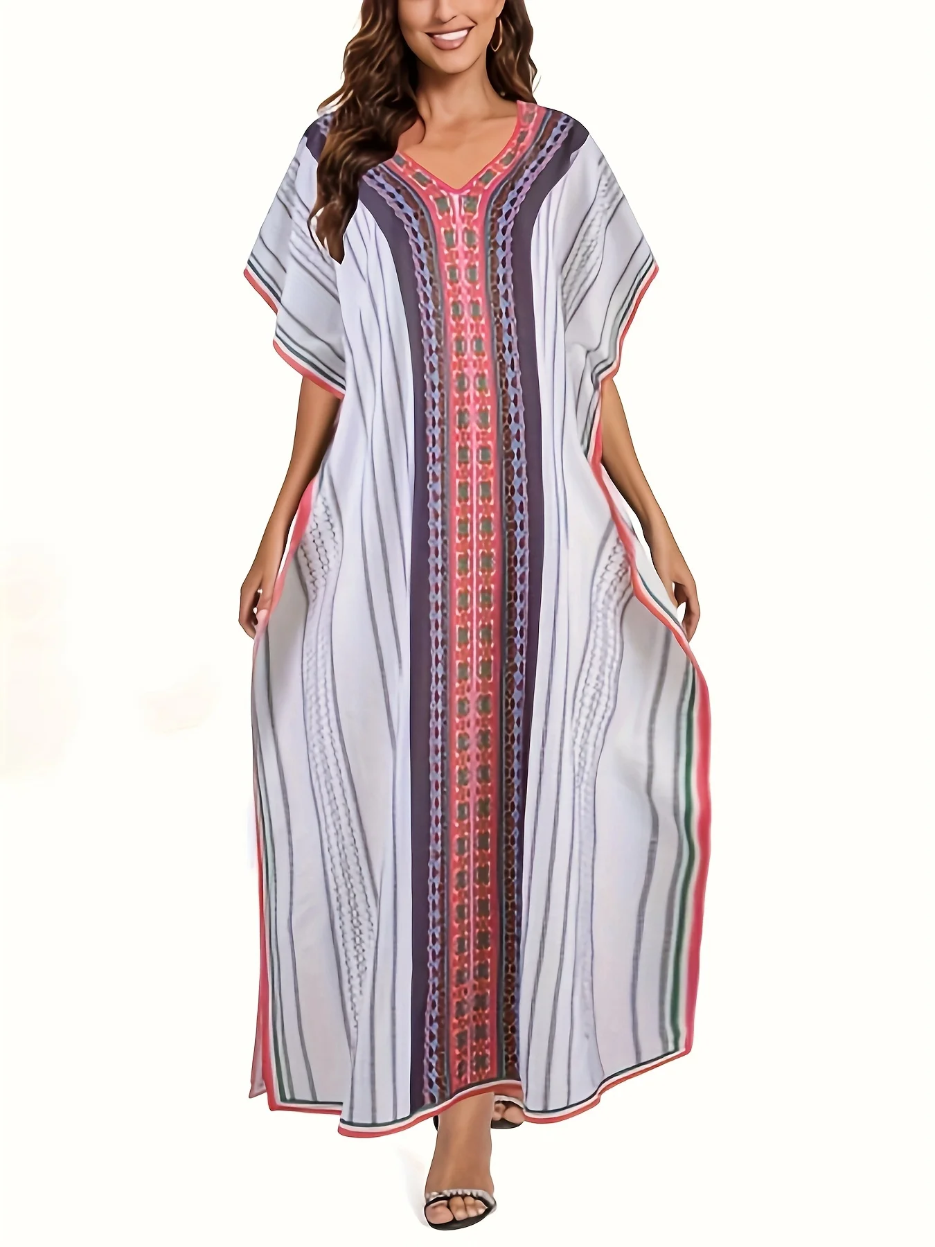 odoodem striped v neck kaftan dress elegant batwing sleeve loose fit maxi dress women's clothing
odoodem striped v neck kaftan dress elegant batwing sleeve loose fit maxi dress women's clothing