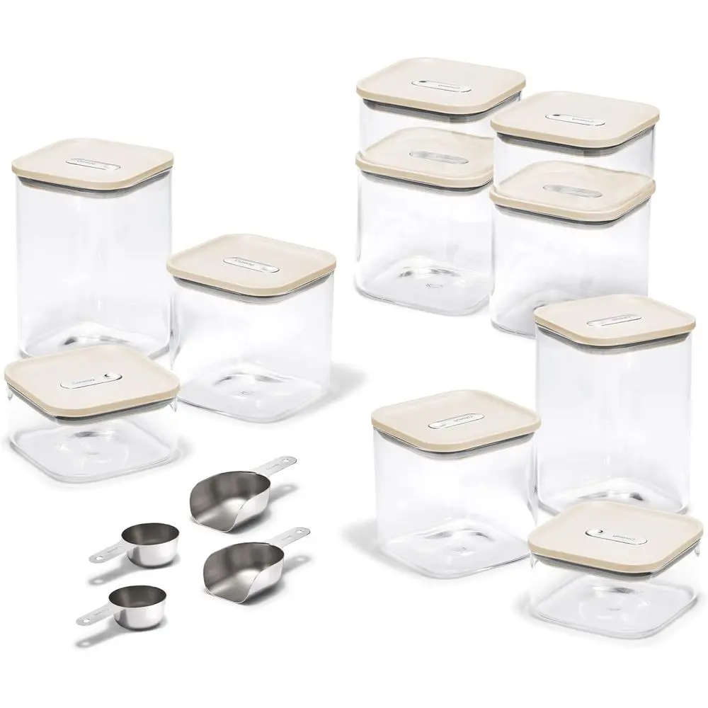 26-Piece Airtight Glass ood Storage Containers with Lids, Scoops, Measuring Cups and Organizers - Non-Toxic BPA-ree Stackable Sp
26-Piece Airtight Glass ood Storage Containers with Lids, Scoops, Measuring Cups and Organizers - Non-Toxic BPA-ree Stackable Sp