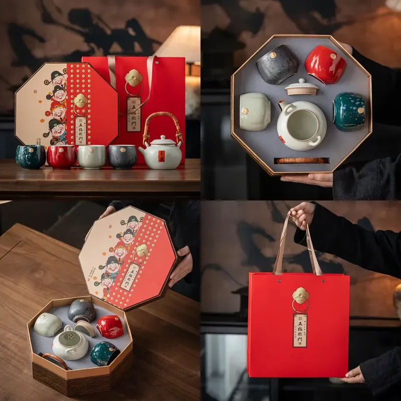 【CHIMU HOME】 2026 New Ceramic Wufu Linmen Kung Fu Set for Lovers Ceramic Set Gift Box for Spring Festival
【CHIMU HOME】 2026 New Ceramic Wufu Linmen Kung Fu Set for Lovers Ceramic Set Gift Box for Spring Festival