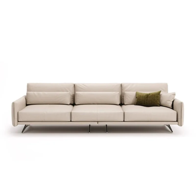Italian minimalist leather sofa, living room size, floating straight row three or four people, first layer cowhide down
Italian minimalist leather sofa, living room size, floating straight row three or four people, first layer cowhide down