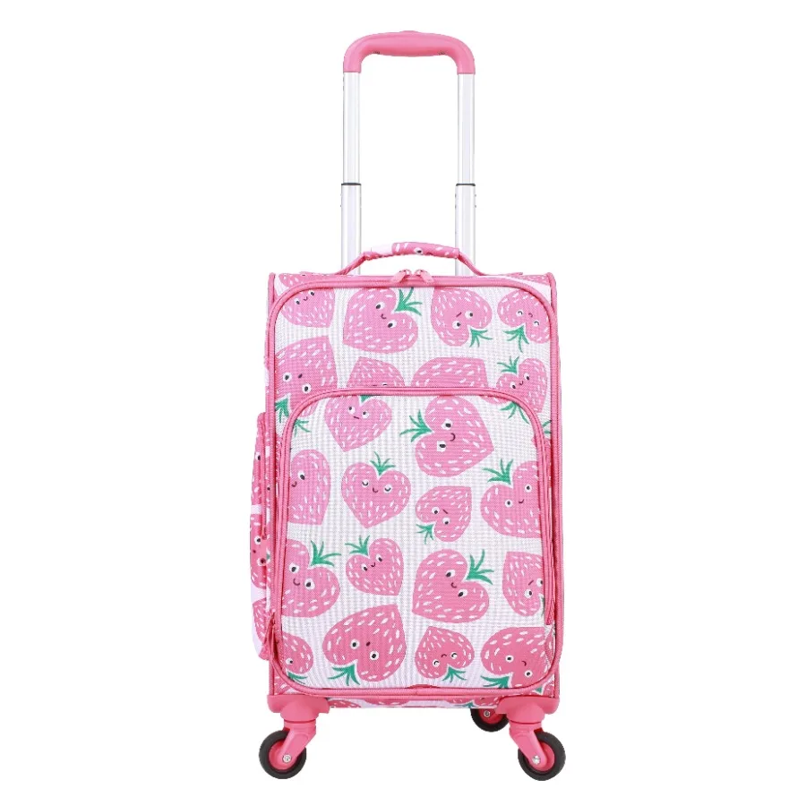 Girl 21" Softside Carry-on Luggage With 360 Spinner Wheels- Heartberry Smile, Red and Pink
Girl 21" Softside Carry-on Luggage With 360 Spinner Wheels- Heartberry Smile, Red and Pink