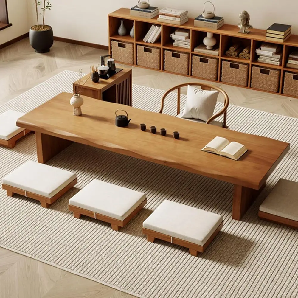 Japanese-Style Multipurpose Wooden Floor Table for Tea, Meditation, and Seating (39.3x19.6x13.7IN)
Japanese-Style Multipurpose Wooden Floor Table for Tea, Meditation, and Seating (39.3x19.6x13.7IN)