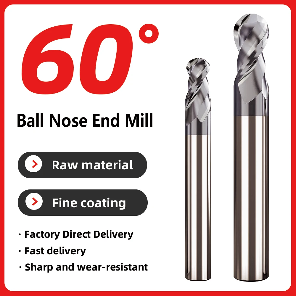 В наличии! Твердая 2-зубая твердосплавная сферическая фреза HRC60, режущий инструмент с ЧПУ, размер R1-R2mm
В наличии! Твердая 2-зубая твердосплавная сферическая фреза HRC60, режущий инструмент с ЧПУ, размер R1-R2mm