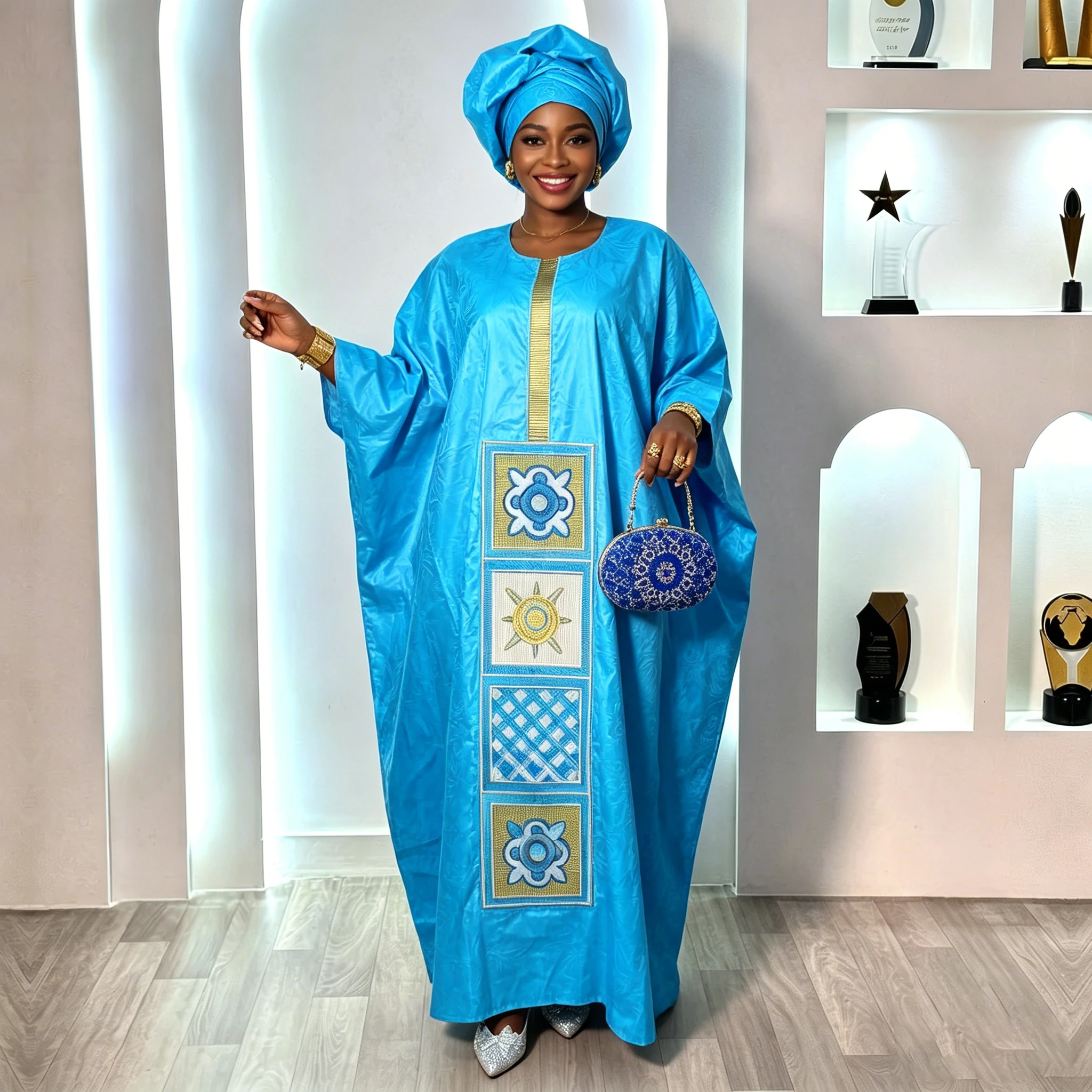 African Attire For Women Abaya Embroidery Plus Size Elegant Party Church Dress
African Attire For Women Abaya Embroidery Plus Size Elegant Party Church Dress