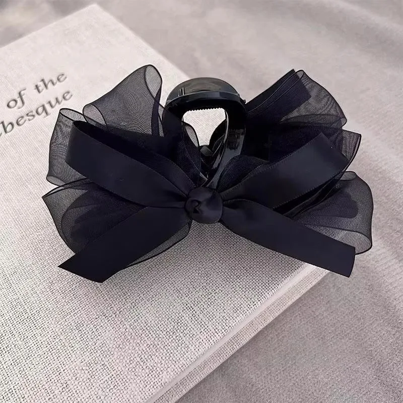1pc ultra-fantasy black mesh bow hair clip, for back of head, for thick hair, elegant shark clip
1pc ultra-fantasy black mesh bow hair clip, for back of head, for thick hair, elegant shark clip