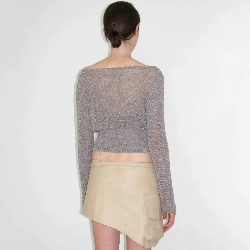 Paloma Wool Long Sve Hollow out One oulder Waist Cinched Micro See tough Top Ele Hollow out Loose Fit round Ne
Paloma Wool Long Sve Hollow out One oulder Waist Cinched Micro See tough Top Ele Hollow out Loose Fit round Ne