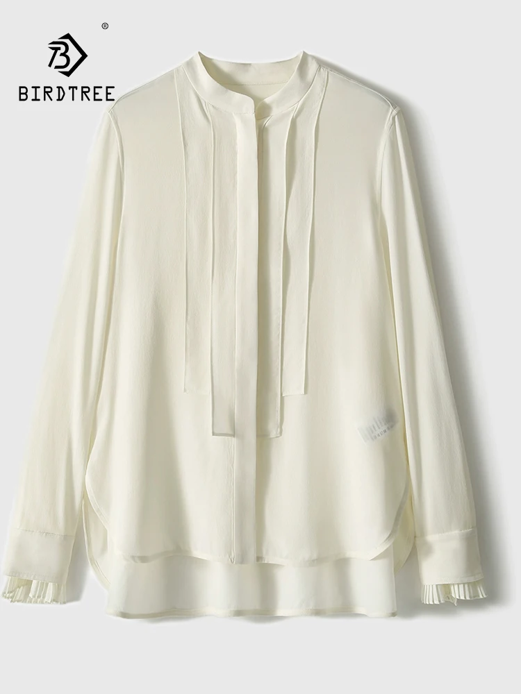 BirdTree-100%Mulberry Silk Elegant Shirt, Women Long Sleeve Solid, French Retro Loose Occupation Blouse, Autumn Winter T4N230CC
BirdTree-100%Mulberry Silk Elegant Shirt, Women Long Sleeve Solid, French Retro Loose Occupation Blouse, Autumn Winter T4N230CC