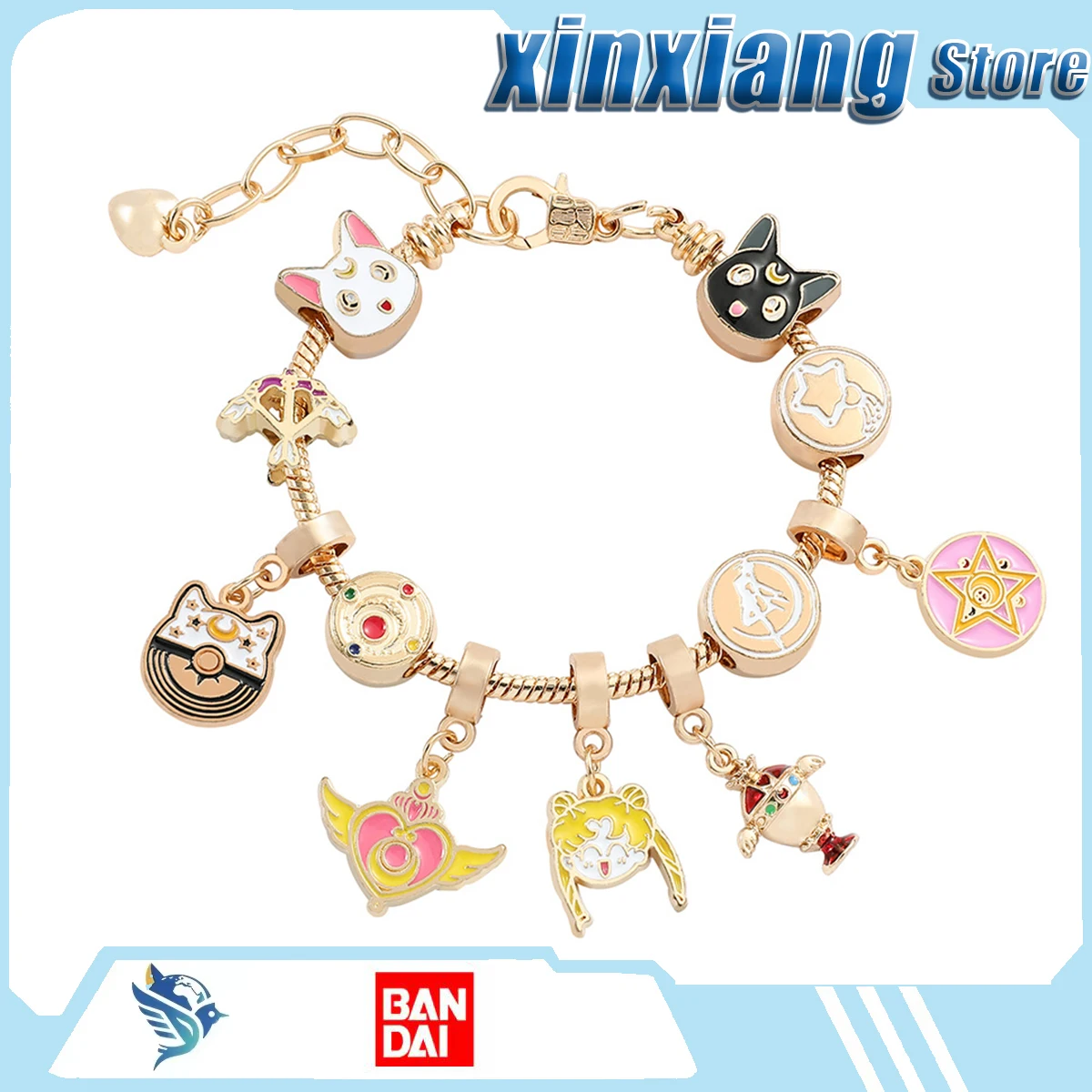 Bandai Sailor Moon Cartoon pink cat-shaped bracelet Beaded Bracelet DIY fashion jewelry decorations gifts Cartoon
Bandai Sailor Moon Cartoon pink cat-shaped bracelet Beaded Bracelet DIY fashion jewelry decorations gifts Cartoon
