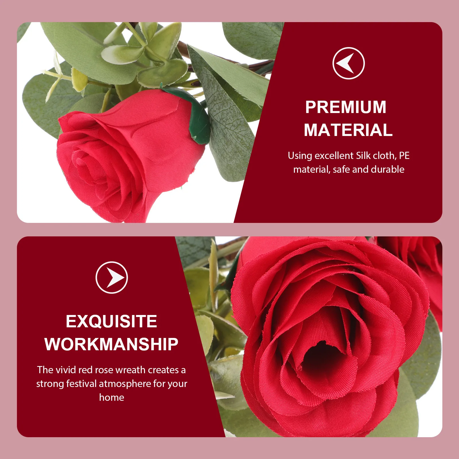 Decorative Faux Rose Garland Lightweight Long Lasting Realistic Holiday Wreath for Kitchen Bedroom Living Room
Decorative Faux Rose Garland Lightweight Long Lasting Realistic Holiday Wreath for Kitchen Bedroom Living Room