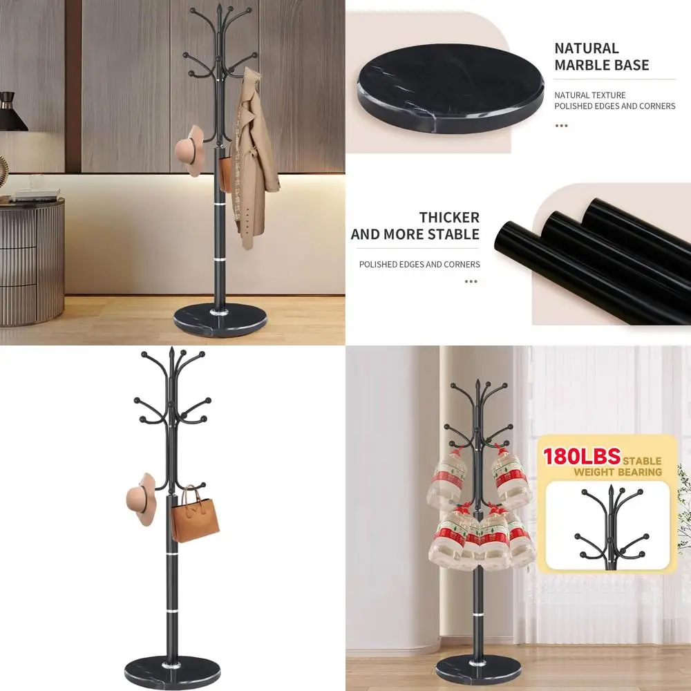 Sturdy Heavy-Duty 12-Hook Coat Rack with Natural Marble Base for Entryway or Office
Sturdy Heavy-Duty 12-Hook Coat Rack with Natural Marble Base for Entryway or Office