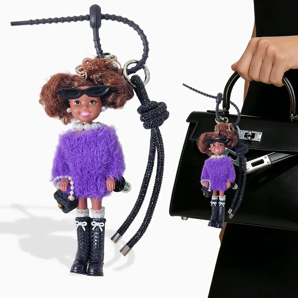 IGNICASE Black Leather Fashion Purple Sweater Sunglasses Doll Keychain Rhinestone Chain Pendant Premium Sense Bag Pendant
IGNICASE Black Leather Fashion Purple Sweater Sunglasses Doll Keychain Rhinestone Chain Pendant Premium Sense Bag Pendant