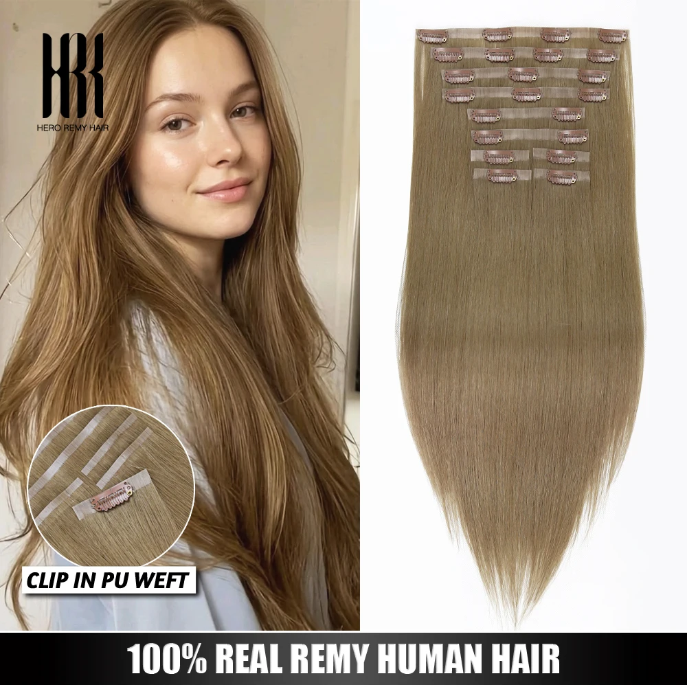 Straight Clip In PU Human Hair Extensions 10 Pcs/Set Full Head Clip Ins Hair 100/170 Grams Clip on PU Hair Extension for Women
Straight Clip In PU Human Hair Extensions 10 Pcs/Set Full Head Clip Ins Hair 100/170 Grams Clip on PU Hair Extension for Women