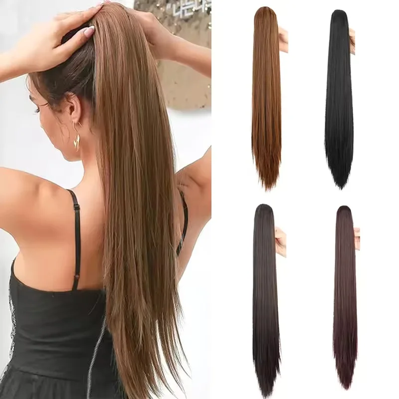 20Inch Synthetic Long Straight Claw Clip On Ponytail Hair Extensions Heat Resistant Ponytail Blonde Black Hairpiece for Women
20Inch Synthetic Long Straight Claw Clip On Ponytail Hair Extensions Heat Resistant Ponytail Blonde Black Hairpiece for Women