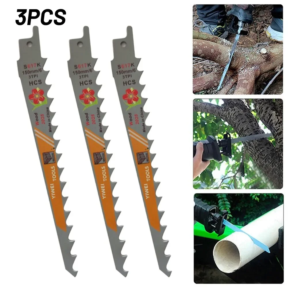 3Pcs 150mm 3 TPI HCS Reciprocating Saw Blades Saber Saw Handsaw Replacement Part For Coarse Wood Metal Tube Cutting Saw Blades
3Pcs 150mm 3 TPI HCS Reciprocating Saw Blades Saber Saw Handsaw Replacement Part For Coarse Wood Metal Tube Cutting Saw Blades