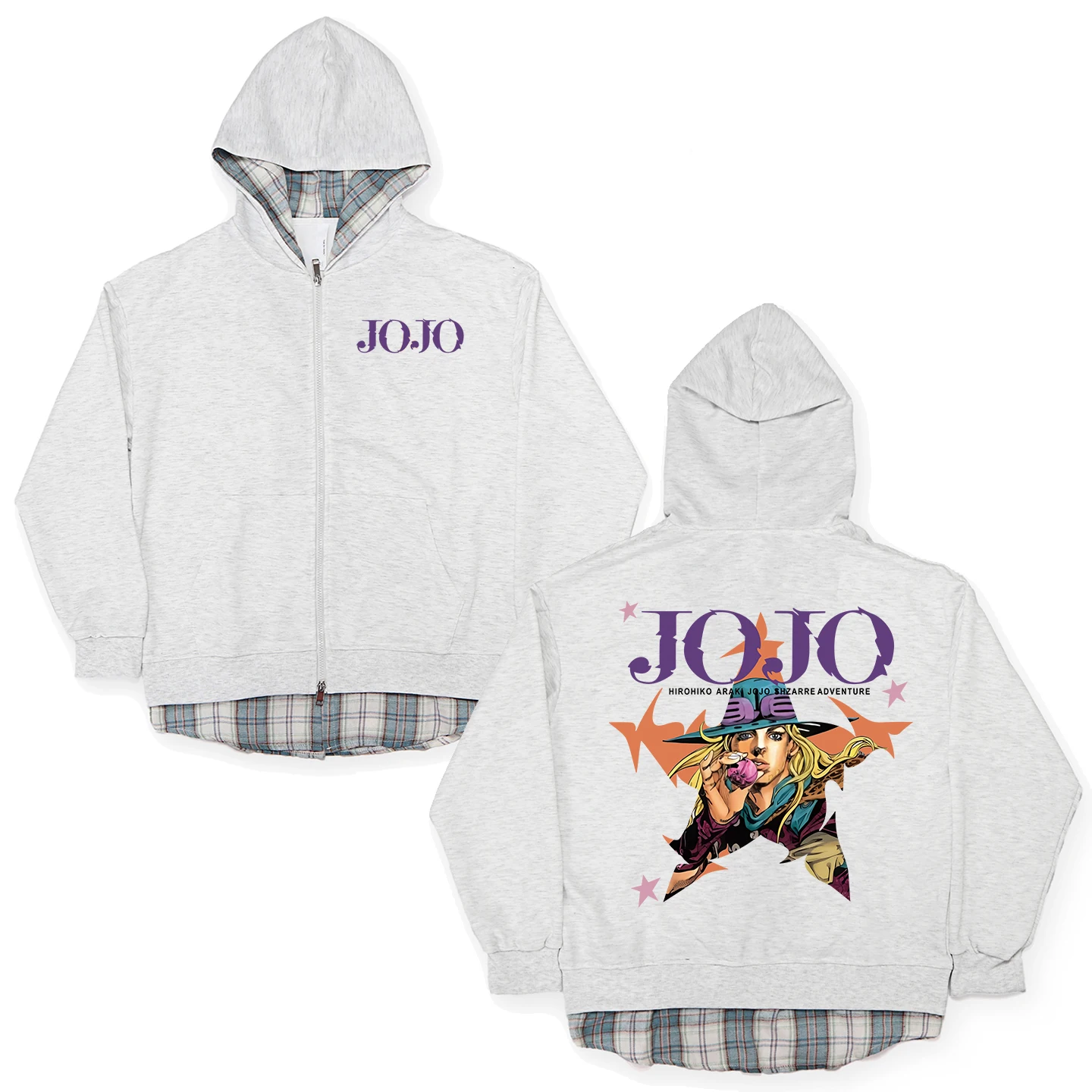 Худи JOJO Adventure с ручной росписью Geronimo в клетку, имитация двухслойной куртки, хлопковая, с длинными рукавами, на молнии, не сплошная толстовка
Худи JOJO Adventure с ручной росписью Geronimo в клетку, имитация двухслойной куртки, хлопковая, с длинными рукавами, на молнии, не сплошная толстовка