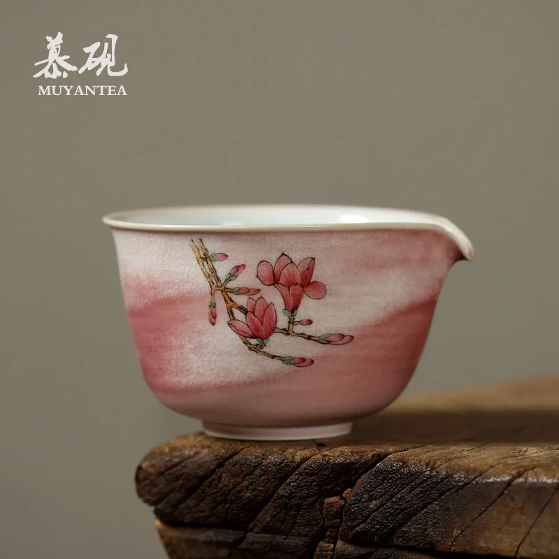 Mu Tao Pink Low-Profile Fair Cup, Purely Handmade Pastel Magnolia Flower Distributor, Hand-Painted Simple Kung Fu Tea Tray
Mu Tao Pink Low-Profile Fair Cup, Purely Handmade Pastel Magnolia Flower Distributor, Hand-Painted Simple Kung Fu Tea Tray