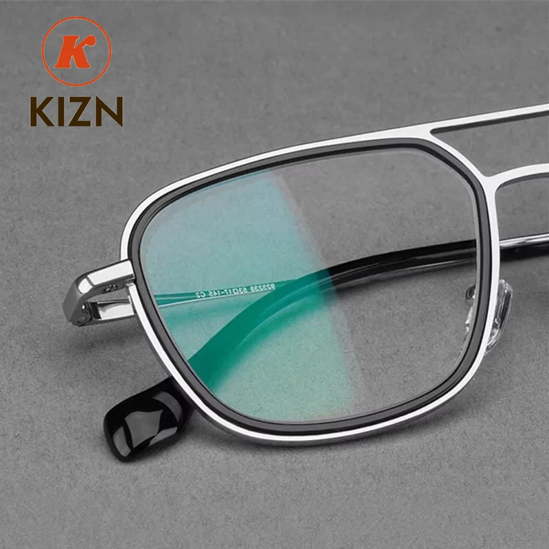 KIZN Men's Retro Double Bridge Metal Frame Optical Eyeglasses Myopia Frames Fashion Eyewear Pilot Square Glasses Titanium
KIZN Men's Retro Double Bridge Metal Frame Optical Eyeglasses Myopia Frames Fashion Eyewear Pilot Square Glasses Titanium