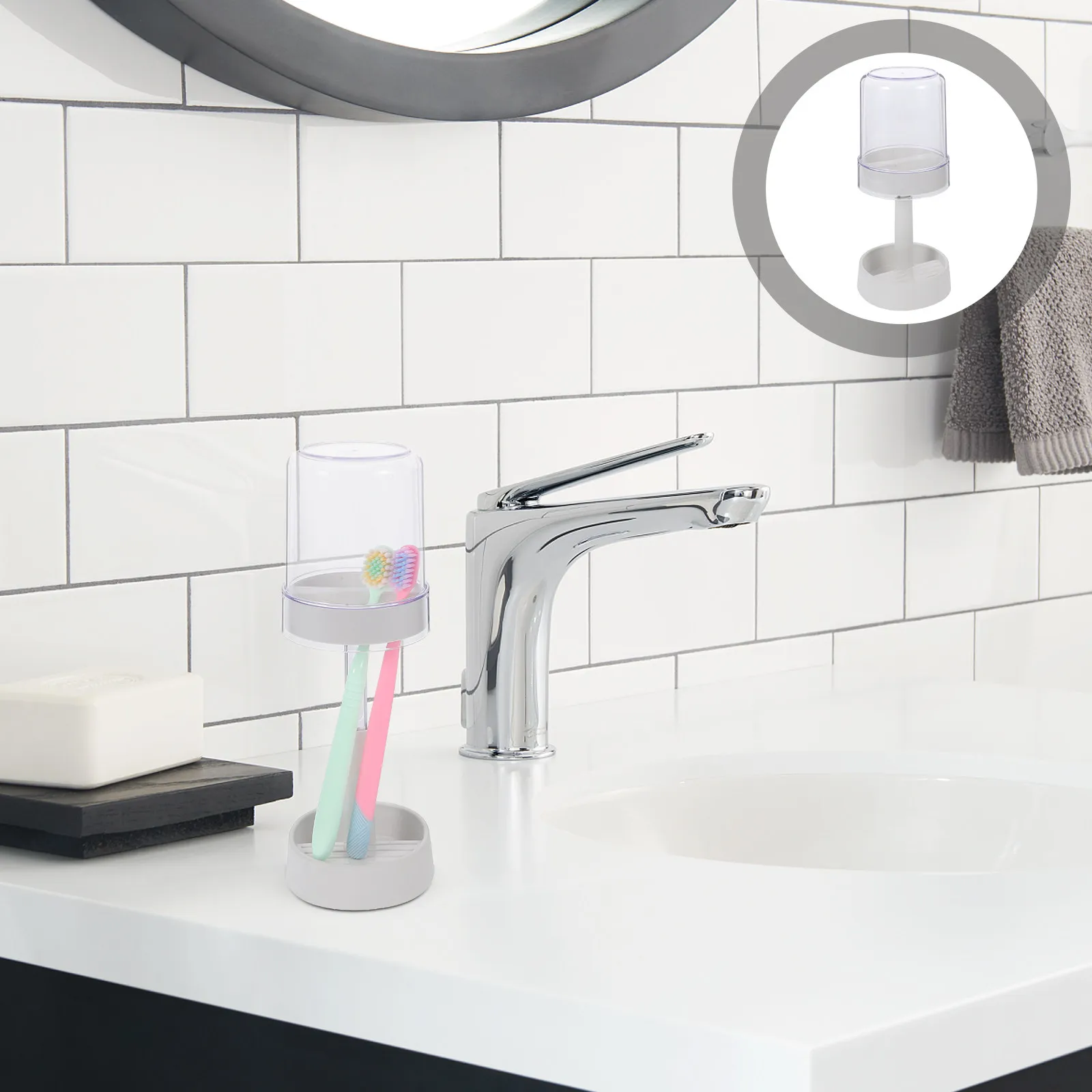 Подставка-органайзер для зубных щеток с 2 отделениями, белая, с крышками, для зубной пасты, для электрических зубных щеток, для ванной комнаты
Подставка-органайзер для зубных щеток с 2 отделениями, белая, с крышками, для зубной пасты, для электрических зубных щеток, для ванной комнаты