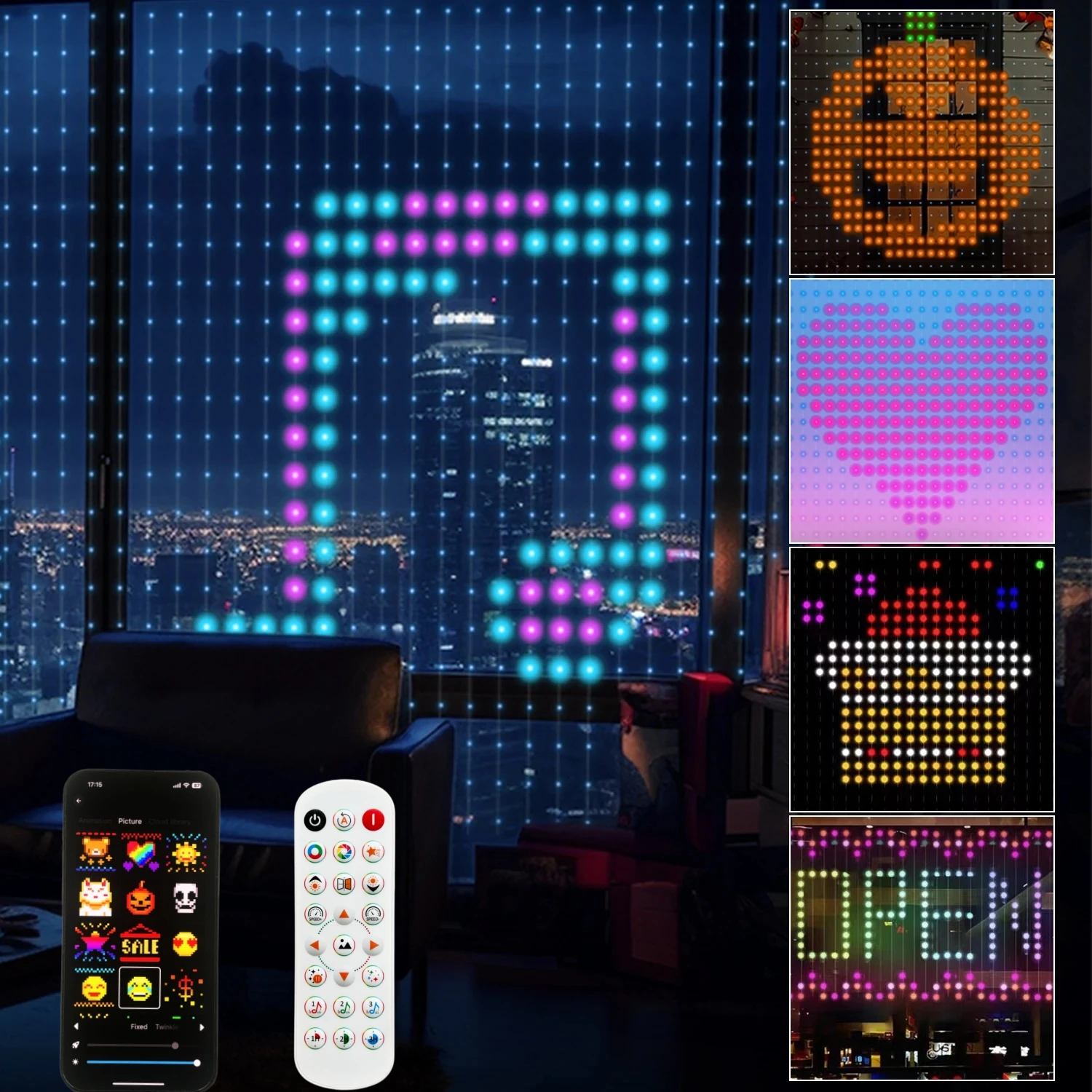 Led Smart Curtain Lights Bluetooth App Led String RGB Fairy Lights DIY Music Lights Party Window Curtain Bedroom Decoration
Led Smart Curtain Lights Bluetooth App Led String RGB Fairy Lights DIY Music Lights Party Window Curtain Bedroom Decoration