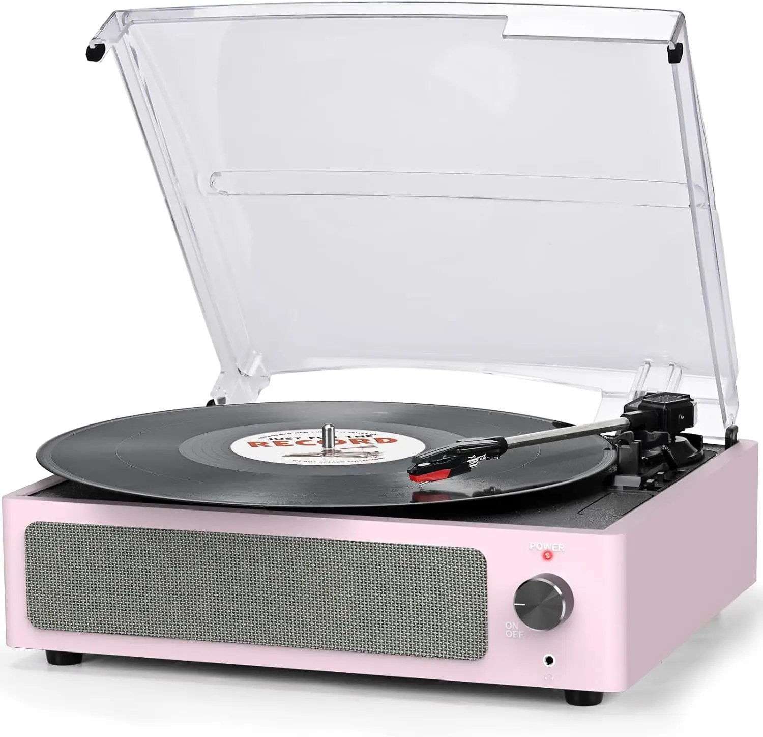 Vinyl Record Player with Speakers, 3-Speed Belt-Driven Turntable, Bluetooth Receiver, Portable All-in-1, Pale Pink
Vinyl Record Player with Speakers, 3-Speed Belt-Driven Turntable, Bluetooth Receiver, Portable All-in-1, Pale Pink