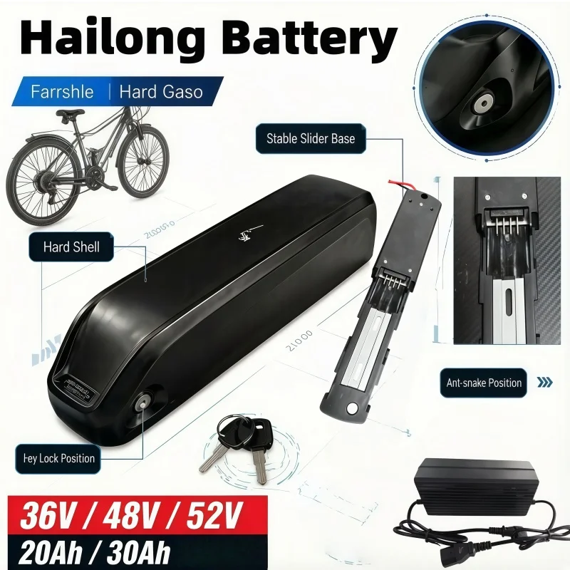 Hailong Lithium Power Pack 36V 48V 52V | 12Ah 15Ah 18Ah 20Ah 30Ah for Bafang BBS02 BBS03 BBSHD
Hailong Lithium Power Pack 36V 48V 52V | 12Ah 15Ah 18Ah 20Ah 30Ah for Bafang BBS02 BBS03 BBSHD
