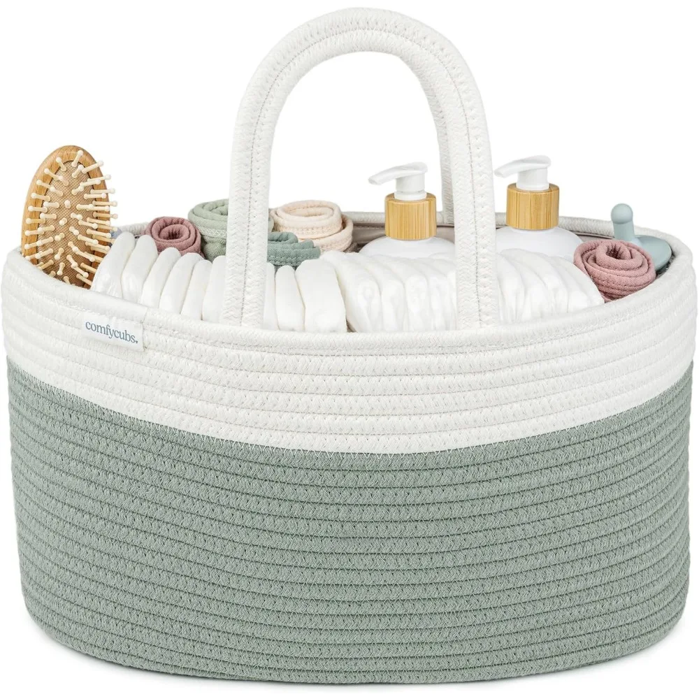 rope diaper caddy organizer 8.5" x 15" x 8" - large baby diaper basket with 3 spacious compartments - stylish cotton baby caddy
rope diaper caddy organizer 8.5" x 15" x 8" - large baby diaper basket with 3 spacious compartments - stylish cotton baby caddy