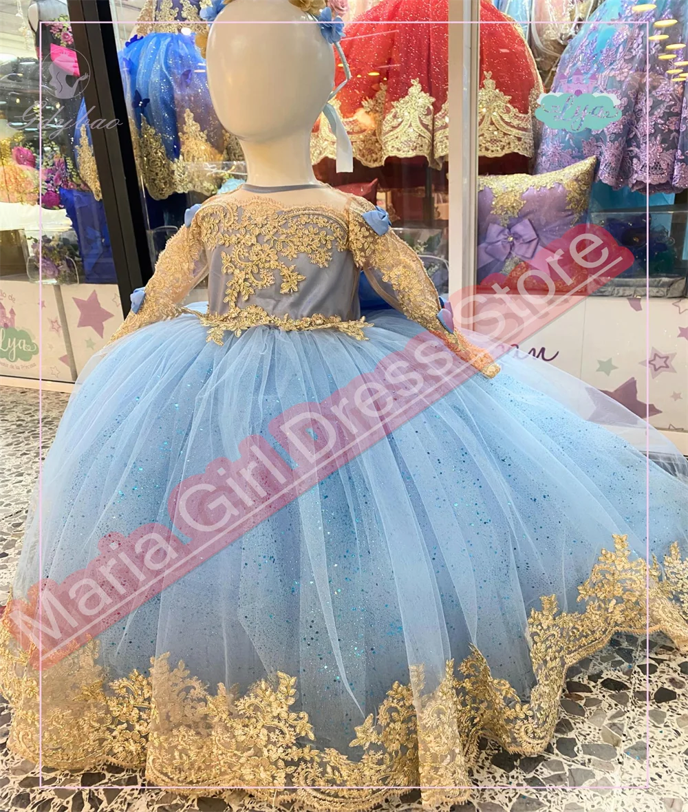 Light Blue Flower Girl Dress Gold Lace Appliqué First Communion Formal Event Prom Homecoming day Kids Gifts
Light Blue Flower Girl Dress Gold Lace Appliqué First Communion Formal Event Prom Homecoming day Kids Gifts