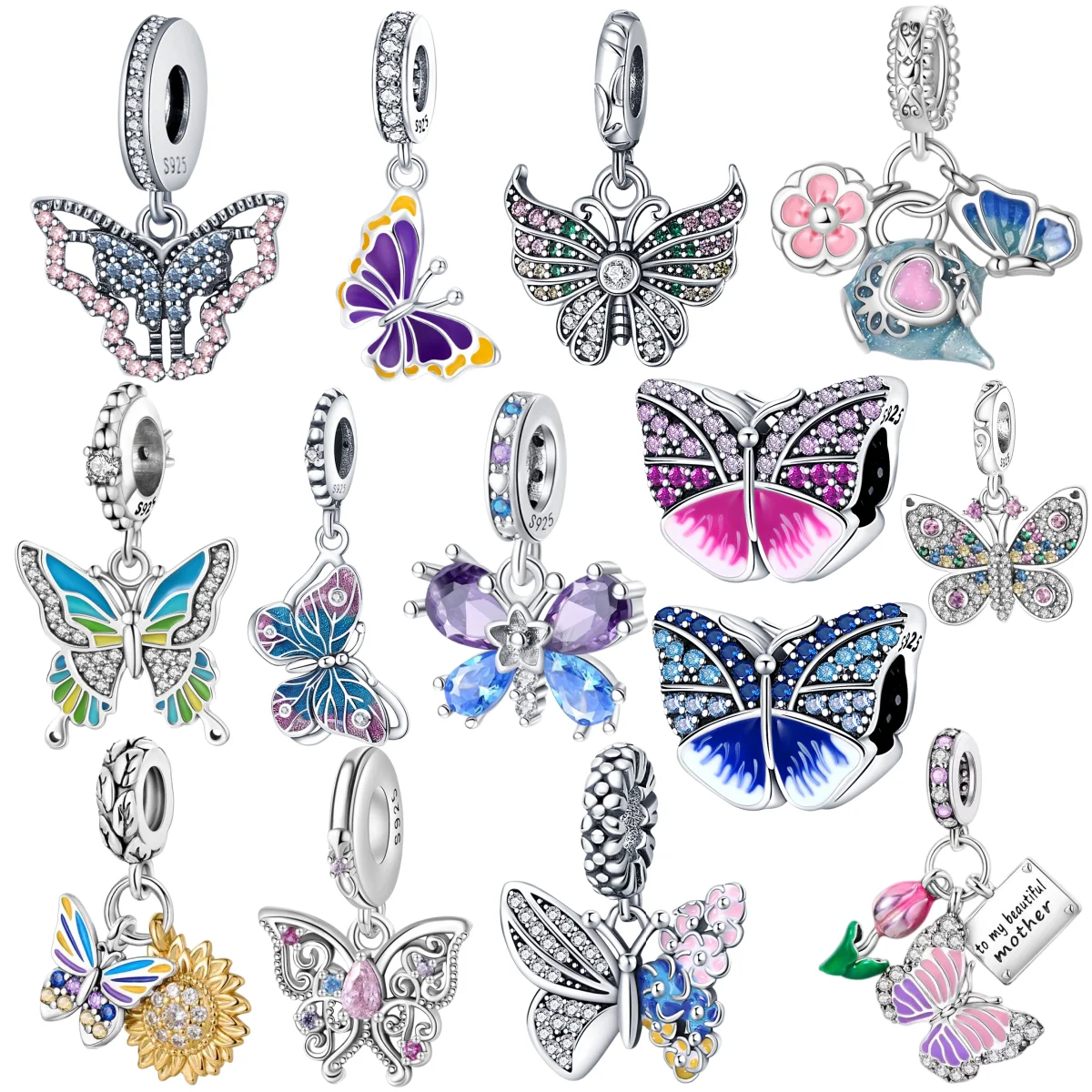Original 925 Sterling Silver Animal Serie Butterfly Pendant DIY Charms Bracelet Fit Women Girl Fashion Jewelry Accessories Gift
Original 925 Sterling Silver Animal Serie Butterfly Pendant DIY Charms Bracelet Fit Women Girl Fashion Jewelry Accessories Gift
