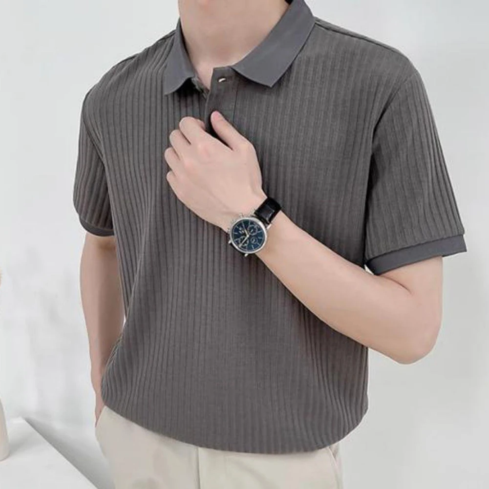 Daily Casual Wear Striped Texture Top Slim Fit Fashion Daily Wear T-shirt Short Sleeve Fashion Casual Style Men's Apparel
Daily Casual Wear Striped Texture Top Slim Fit Fashion Daily Wear T-shirt Short Sleeve Fashion Casual Style Men's Apparel