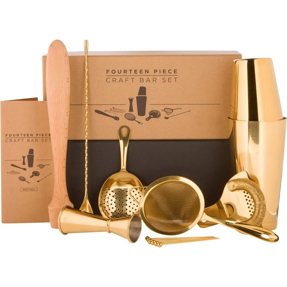 14-Piece Professional Bartender Gift Set - Premium Barware Accessories for Home Bar - Bartending Gift Kit Includes
14-Piece Professional Bartender Gift Set - Premium Barware Accessories for Home Bar - Bartending Gift Kit Includes